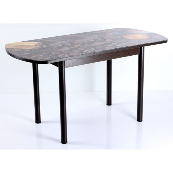 Стол раздвижной с фотопечатью Дэли, 1400(1800)х900х760, Венге/Кофе/Крашеные прямые