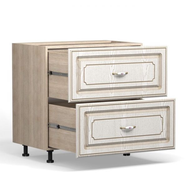 Шкаф напольный 2-ящ Анжелика 800х510х820 Дуб молочный/Ясень