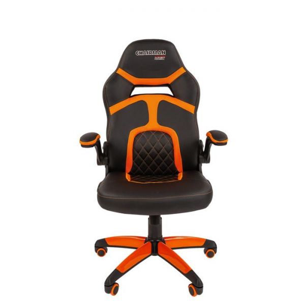 Игровое кресло "Chairman game" 18 экопремиум черный/оранжевый