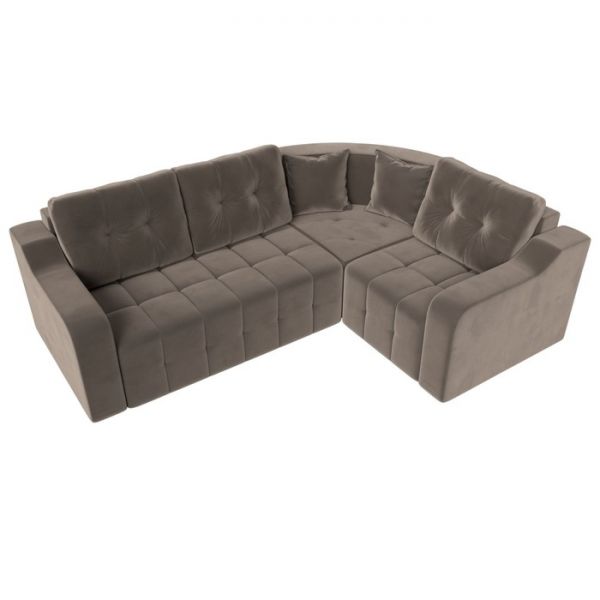 Угловой диван «Кембридж», механизм еврокнижка, велюр, цвет бежевый