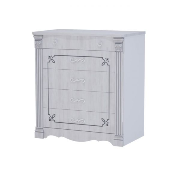 Комод «Ольга 1Н», 860 ? 525 ? 940 мм, цвет белый экспо / ясень анкор светлый