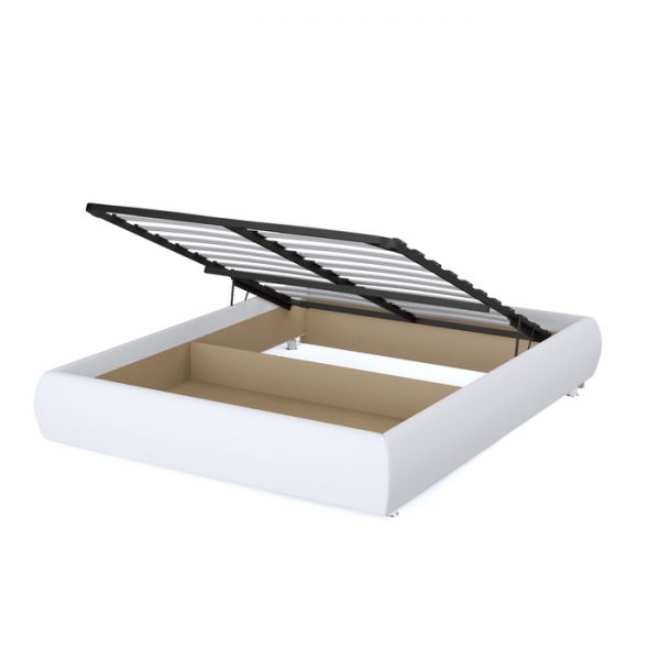 Кровать «Алькасар» с ПМ, 140 ? 200 см, ортопедическое основание, экокожа, взбитые сливки