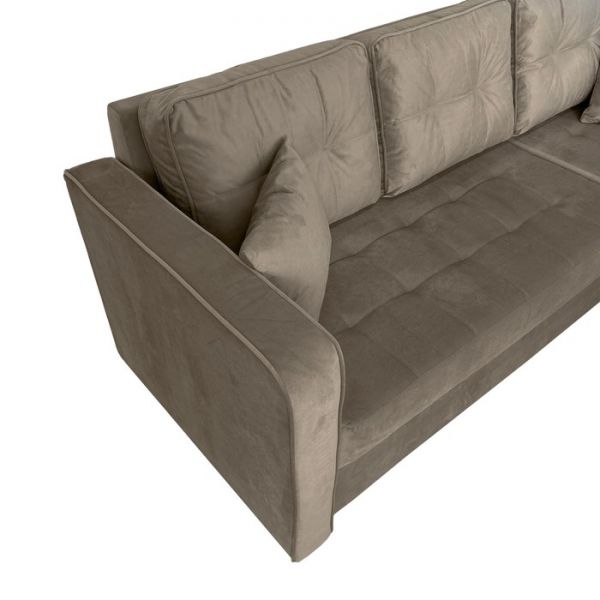 Угловой диван «Фаворит», механизм дельфин, цвет бинго бежевый