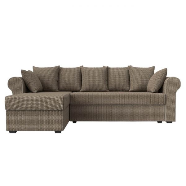Угловой диван «Рейн», механизм еврокнижка, угол правый, рогожка, корфу 03 / кант бежевый
