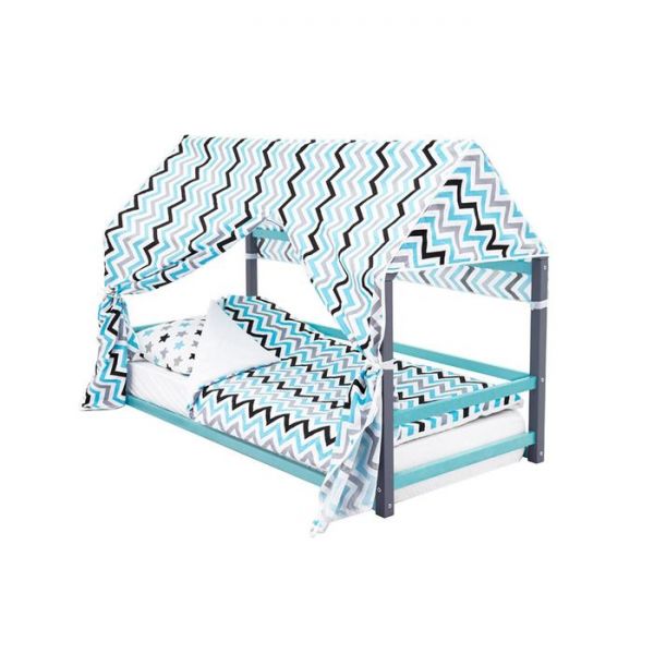 Детская кровать-домик Монтессори Бельмарко Svogen графит-мятный