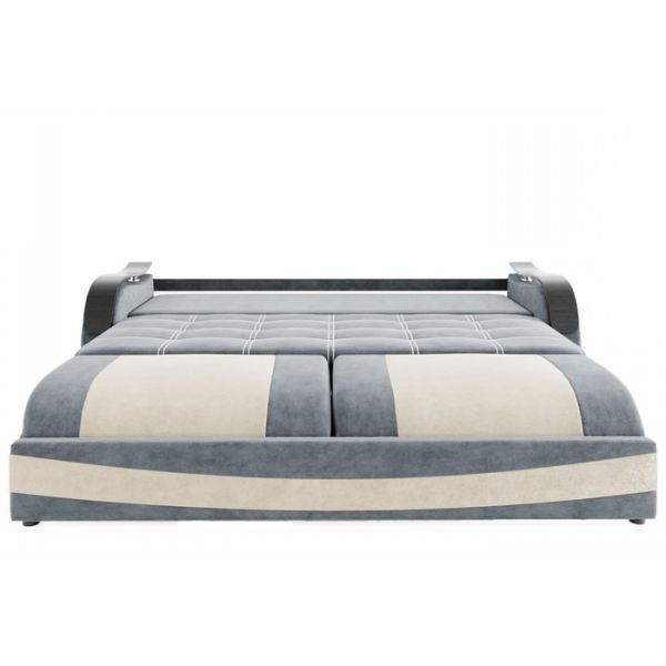 Прямой диван «Рим», механизм выкатной / еврокнижка, ППУ, велюр, цвет селфи 01 / селфи 15