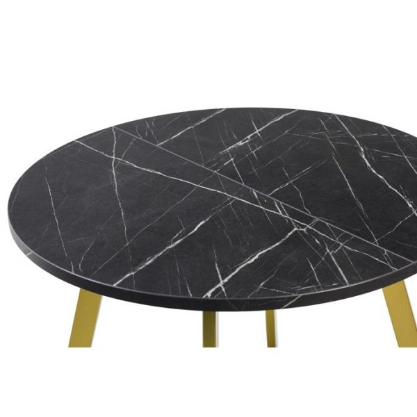 Стол РИМ D-940/1390х940х760 Камень Черный/Опора Гермес золотая
