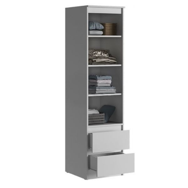 Пенал с ящиками Челси, 452х514х1796, Белый глянец/Белый