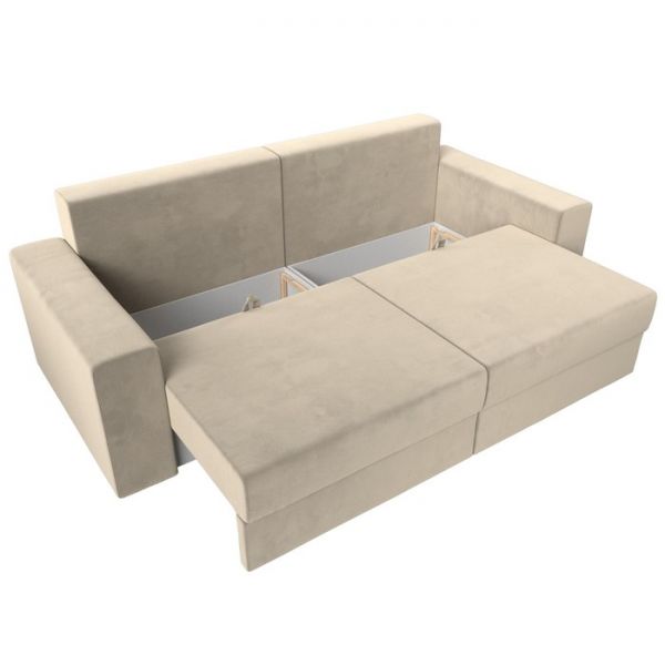 Диван прямой «Мэдисон», механизм еврокнижка, микровельвет, цвет коричневый