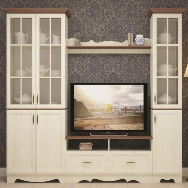 Гостиная Латте-5 2554х456х2134 Бодега cветлый, Орех Донской