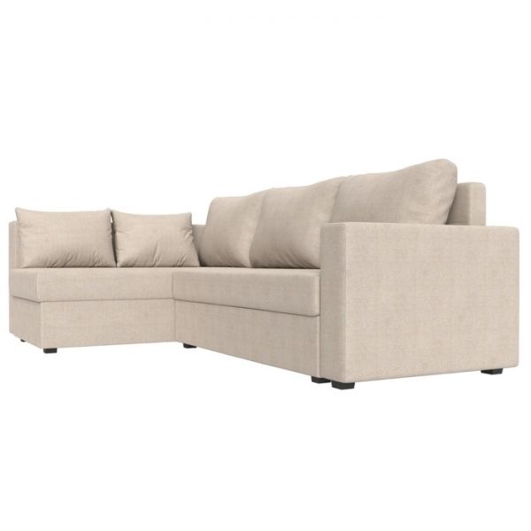 Угловой диван «Мансберг», механизм еврокнижка, угол левый, рогожка, цвет бежевый