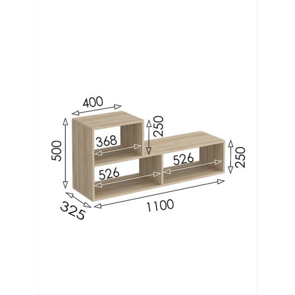 Стеллаж универсальный «Салоу», 1100 ? 500 ? 325 мм, цвет дуб сонома