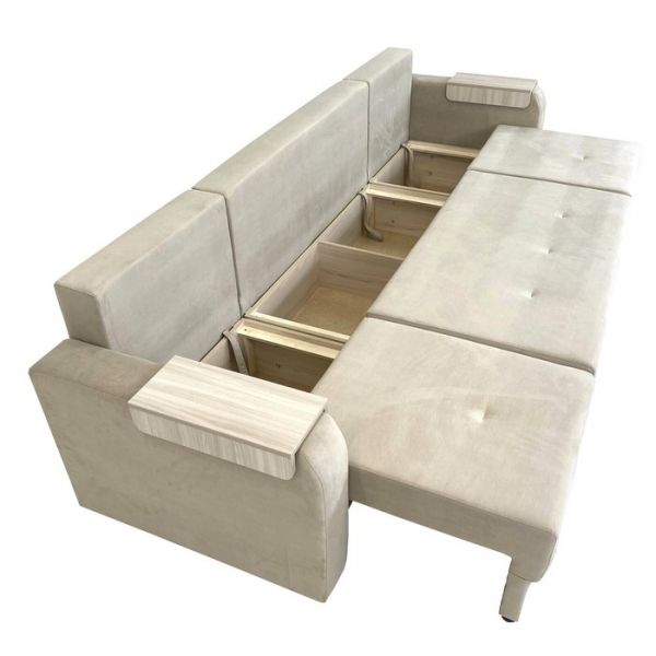 Диван-трансформер «Леон 1», механизм еврокнижка, ППУ, цвет коричневый