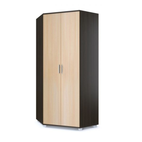 Шкаф угловой двустворчатый Карина, 420x900x2100, Венге/дуб млечный