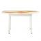 Стол раздвижной с ФП Волна, 1100/1500х700х777 стело/пояс белый/прямые белые ноги