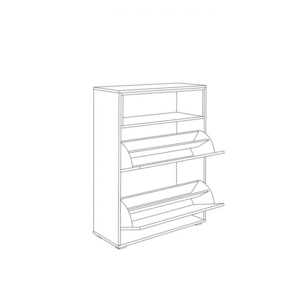Обувница Лайт 08.136, 790х317х1053, Орех селект каминный/Белый премиум