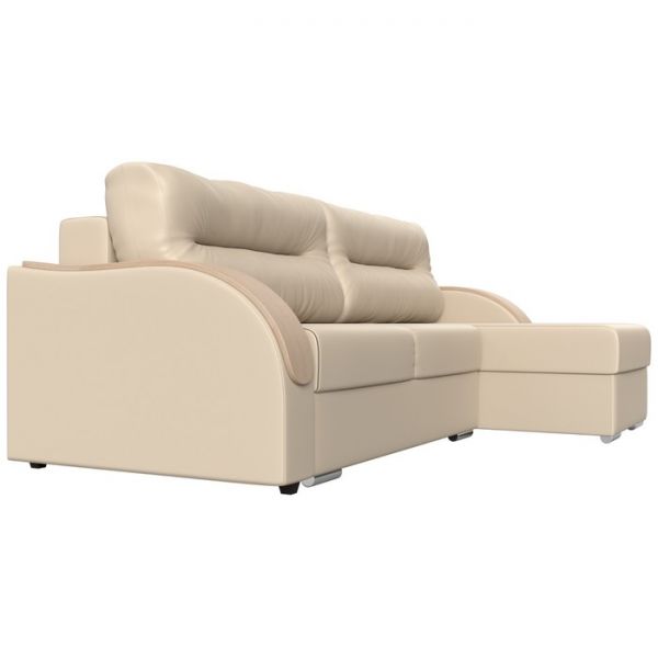 Угловой диван «Дарси», механизм еврокнижка, экокожа, цвет бежевый