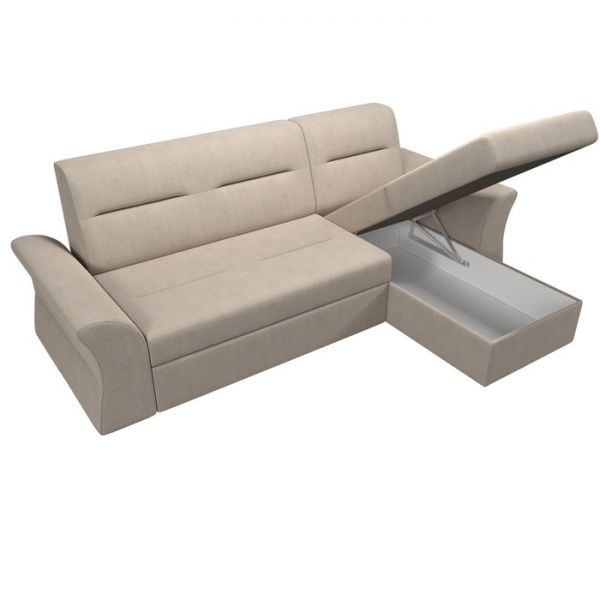 Угловой диван «Клайд», механизм дельфин, рогожка, цвет бежевый
