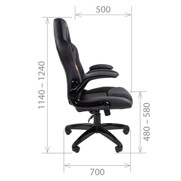 Кресло игровое "Chairman game 15", черный/красный