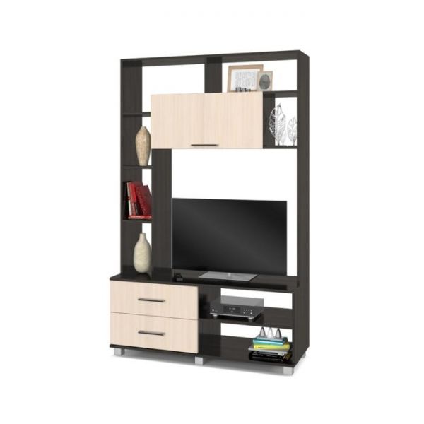 Мини стенка Ева, 420x1200x1900, Ясень шимо темный/светлый