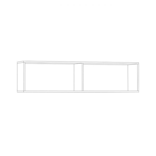 Шкаф навесной Ливерпуль, 1400х314х350, Белый/Ясень ваниль