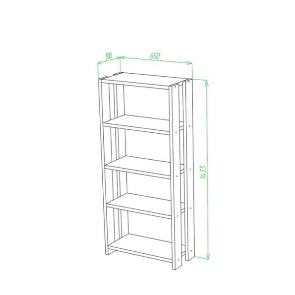 Стеллаж, 650 ? 300 ? 1450 мм, цвет белый