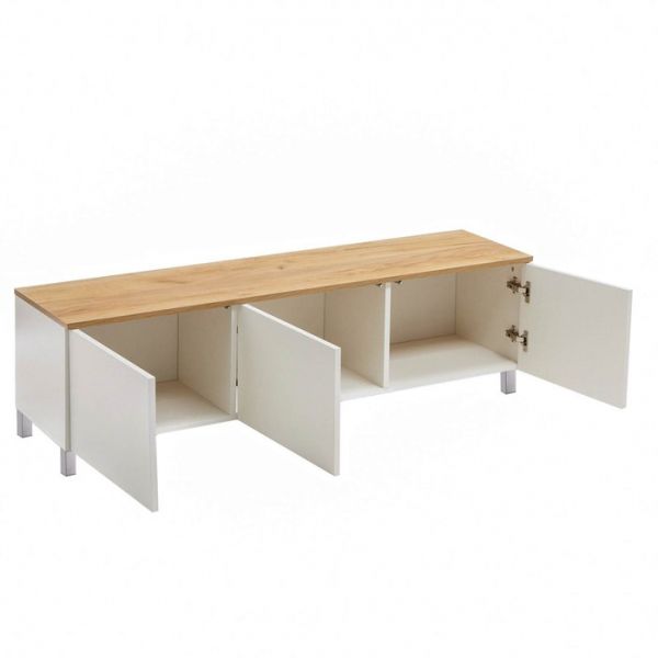 Тумба под ТВ 13.267.01 с доводчиками, 1384х349х438, Дуб сонома/Белый