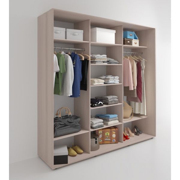 Шкаф-купе «Акцент-Лайт Д», 1500 ? 600 ? 2310 мм, ЛДСП, цвет ясень шимо светлый