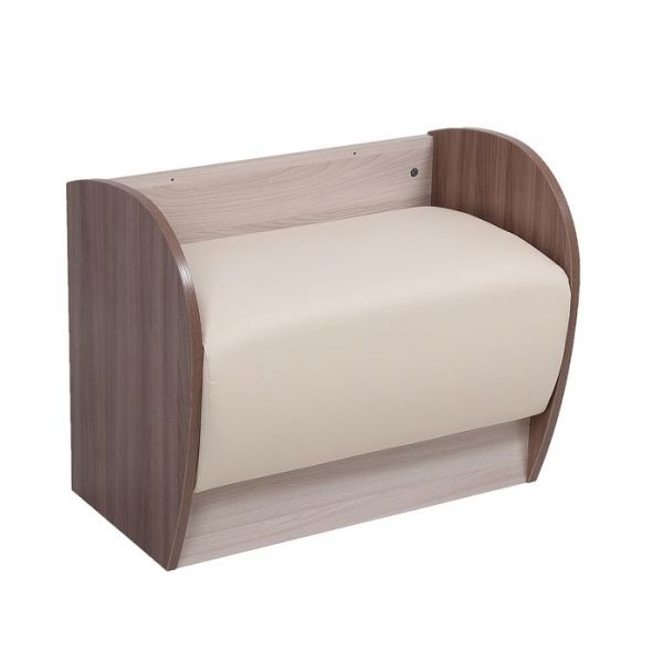 Банкетка ФОКУС 650*400*530 Ясень шимо темный/светлый кож.зам. беж.