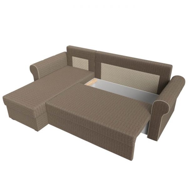 Угловой диван «Рейн», механизм еврокнижка, угол правый, рогожка, корфу 03 / кант бежевый