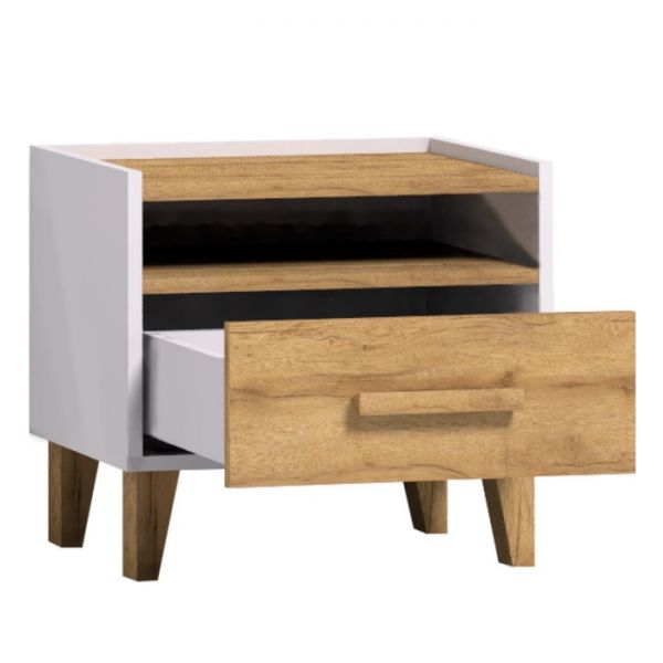 Тумба прикроватная «Айрис 41», 486 ? 358 ? 445 мм, цвет белый / дуб золотистый
