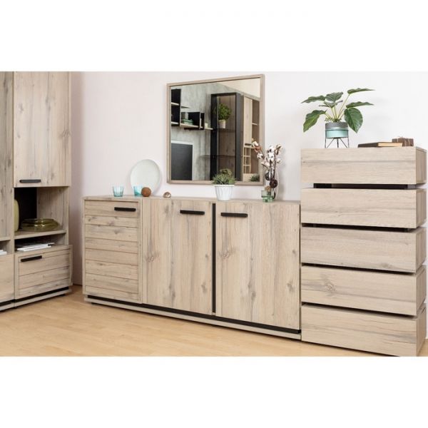 Комод Nature 6, 602 ? 435 ? 1162 мм, цвет гаскон пайн / чёрный