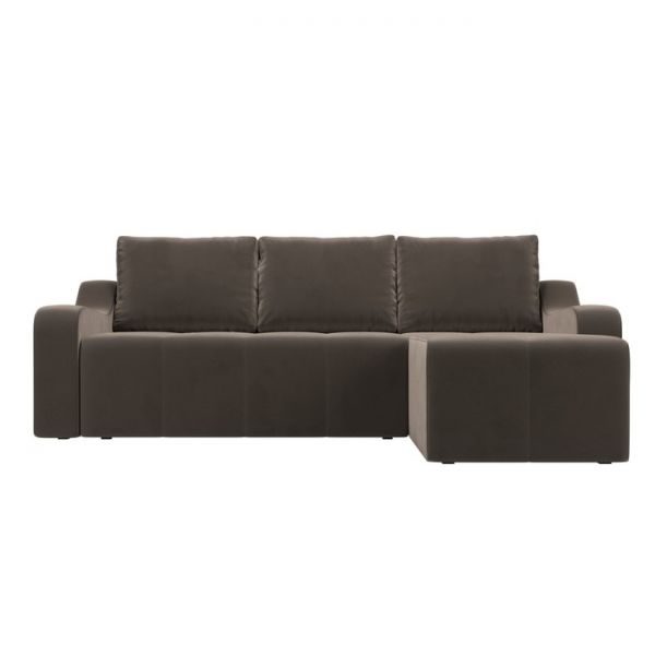 Угловой диван «Элида», правый угол, велюр, цвет бежевый