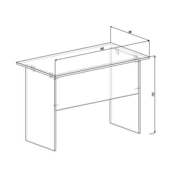 Компьютерный стол КЛ №9.2  1100х600х850 Черный / Красный