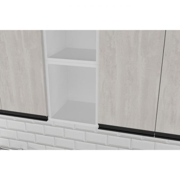 Кухонный гарнитур Сюита нормал 1500х600 Бетон светлый/Белый