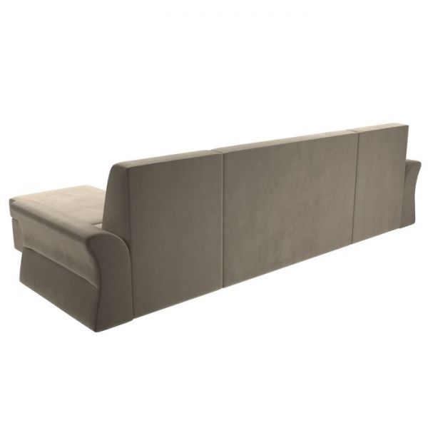 П-образный диван «Клайд», механизм дельфин, микровельвет, цвет бежевый