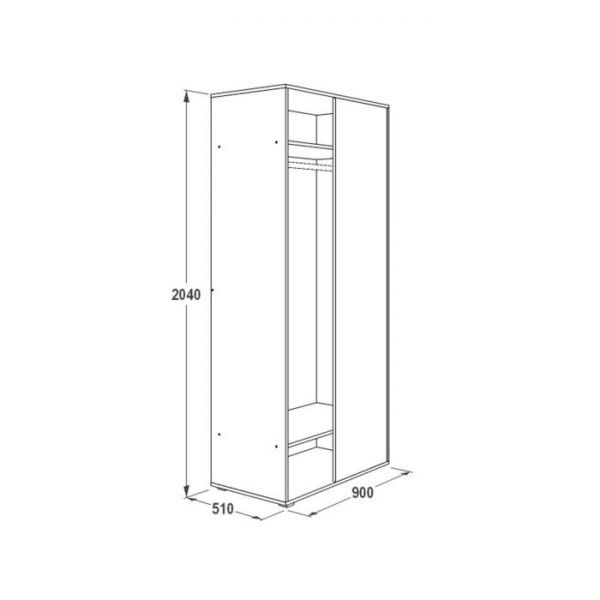 Шкаф угловой, стыковочный «Омега 16», 900 ? 510 ? 2040 мм, цвет ясень анкор светлый/тёмный