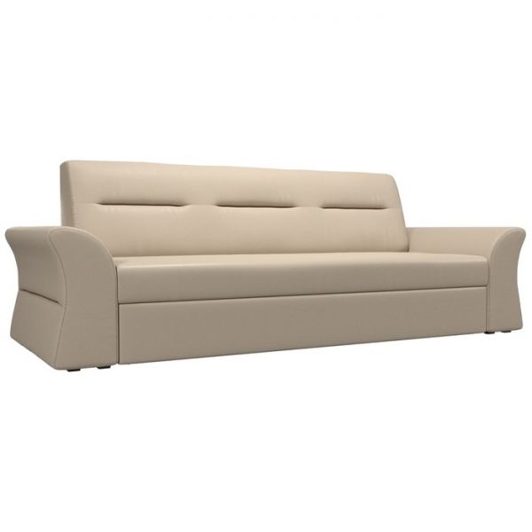 Прямой диван «Клайд», механизм дельфин, экокожа, цвет бежевый