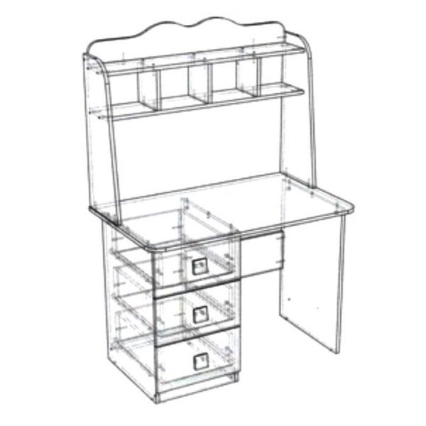 Стол компьютерный «Принцесса», 1000 ? 600 ? 1550 мм, цвет дуб сонома