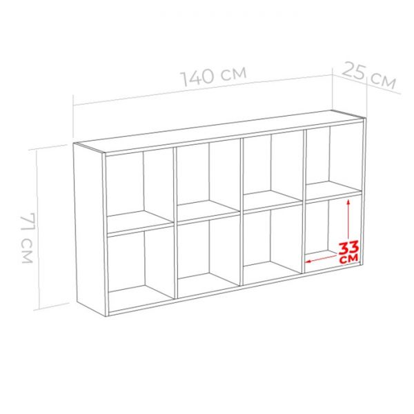 Стеллаж навесной Юниор 1400х250х709 Ясень шимо темный/Белая Аляска