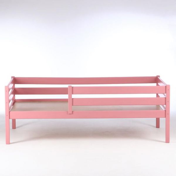 Кровать Сева, спальное место 1400х800, цвет Розовый пастельный, Массив Берёзы