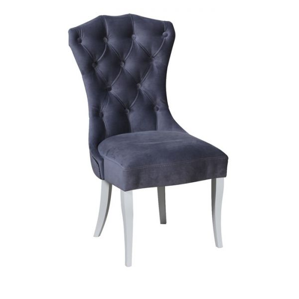Стул «Палерма», ткань велюр, опоры белые, молдинг никель, цвет боне