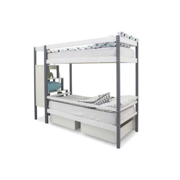 Детская двухъярусная кровать Бельмарко Svogen графит-белый