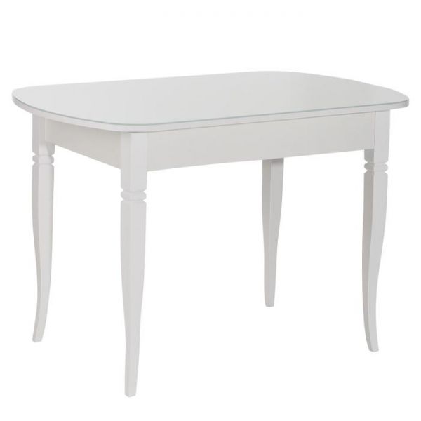 Стол кухонный с ящиком  Хоста-3 1100х700х746 белый/опора массив резной Белый