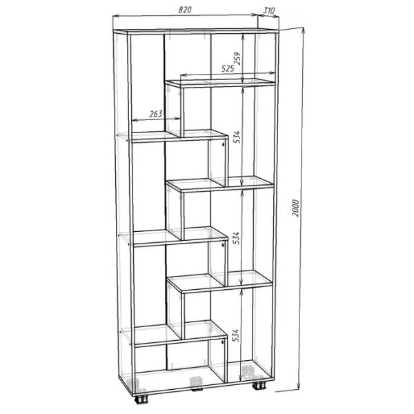 Стеллаж Альянс 3, 820х310х2000, Бодега светлый