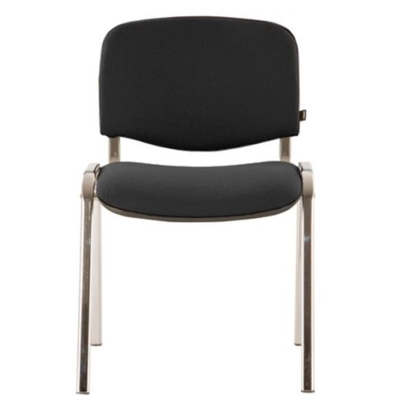 Стул для персонала и посетителей BRABIX ИЗО Iso CF-001, хромированный каркас, ткань чёрная
