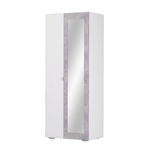 Шкаф 2-створчатый «Акцент №22», 800 ? 523 ? 2020 мм, цвет белый / цемент светлый