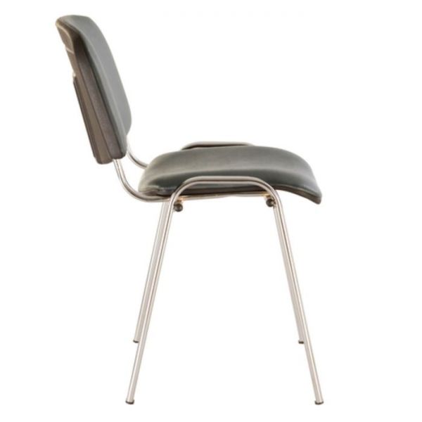 Стул для персонала и посетителей BRABIX ИЗО Iso CF-001, хромированный каркас, кожзам синий