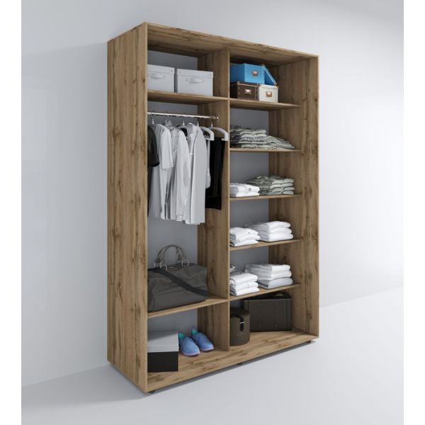 Шкаф-купе «Акцент-Лайт ДЗ», 1000 ? 600 ? 2310 мм, ЛДСП, зеркало, цвет дуб крафт