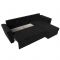 Угловой диван «Амстердам лайт», еврокнижка, правый угол, велюр, цвет чёрный